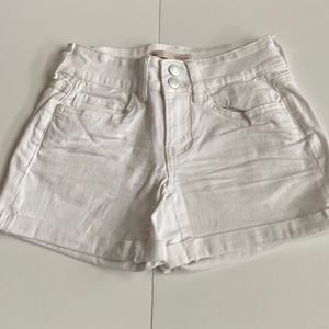 White SO Women’s 0/24 W Double Button Low Rise Midi Shorts